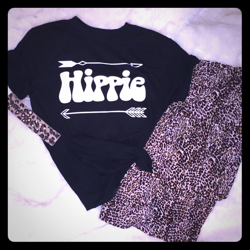 Hippie t-shirt various sizes white & black